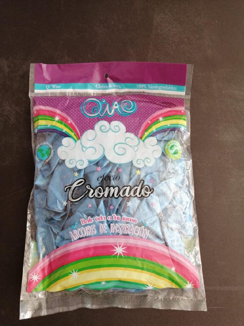 Globo latex  azul efecto cromado 50 pzas
